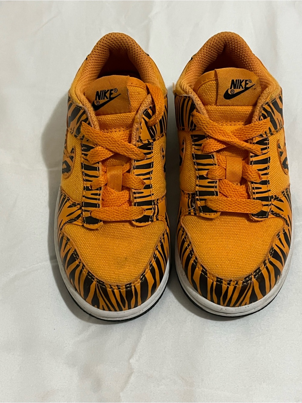 Nike Dunk Low Next Nature Kids Orange Tiger-Print Sneakers Size 10c